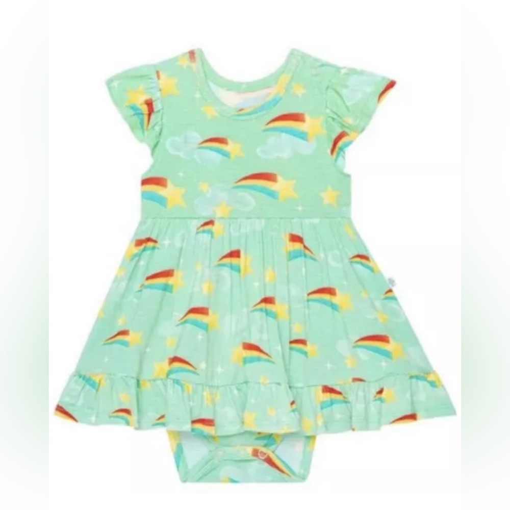 Posh Peanut shooting star twirl bodysuit dress